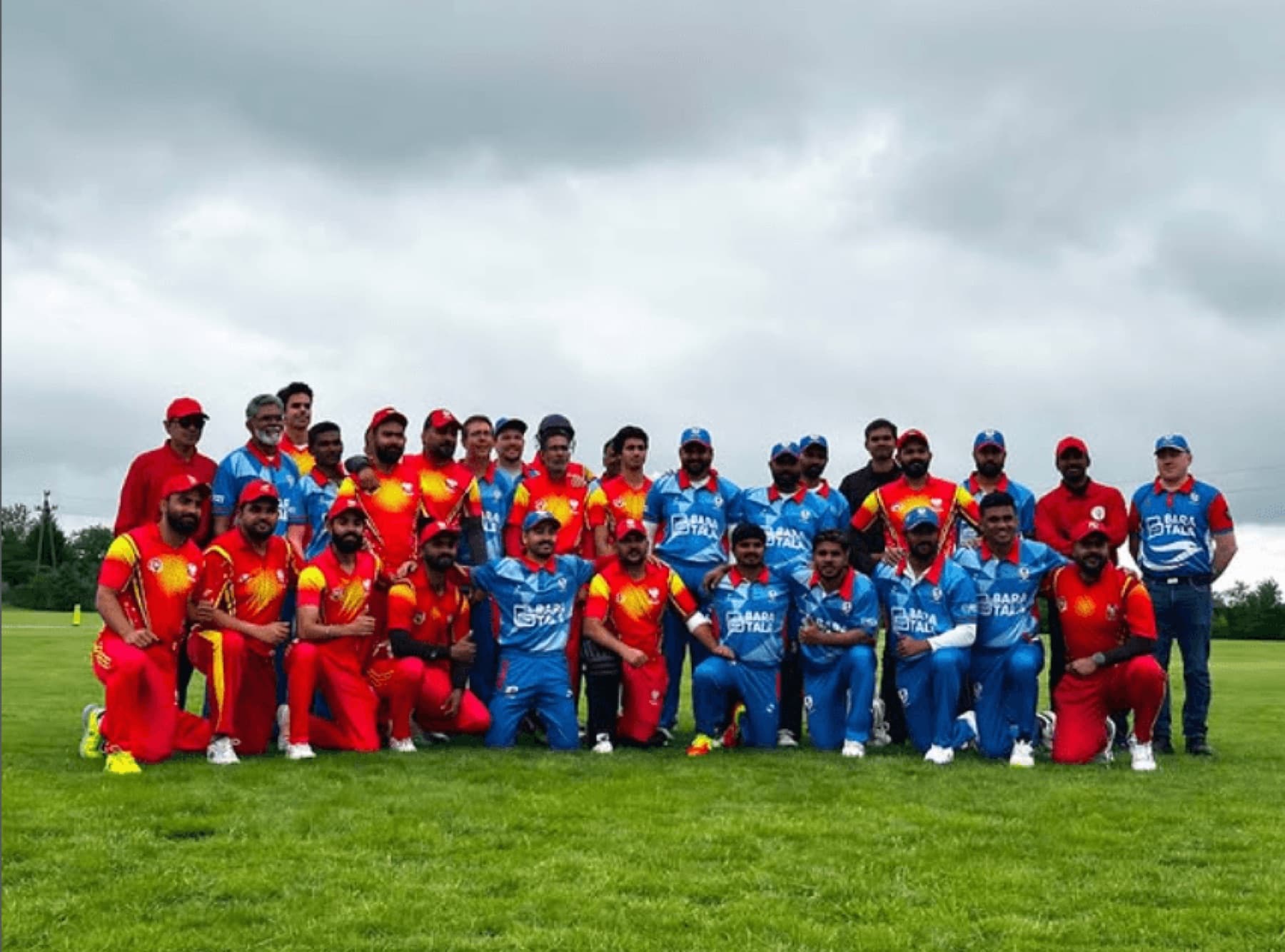 Teams from the Euro T20 Cup gathered for a group photograph